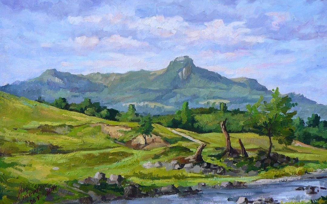 Peisaj cu muntele Gutâi